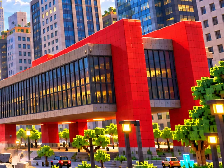 O MASP vermelho e prédios da Avenida Paulista feitos de blocos